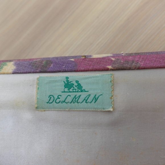 VINTAGE Floral Clutch Purple Neutral Purse Rhinestone Casual‎ Retro 90s Waldman - Picture 5 of 16